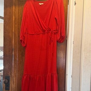 Max Studio Vibrant Red Midi Dress like new on sale
